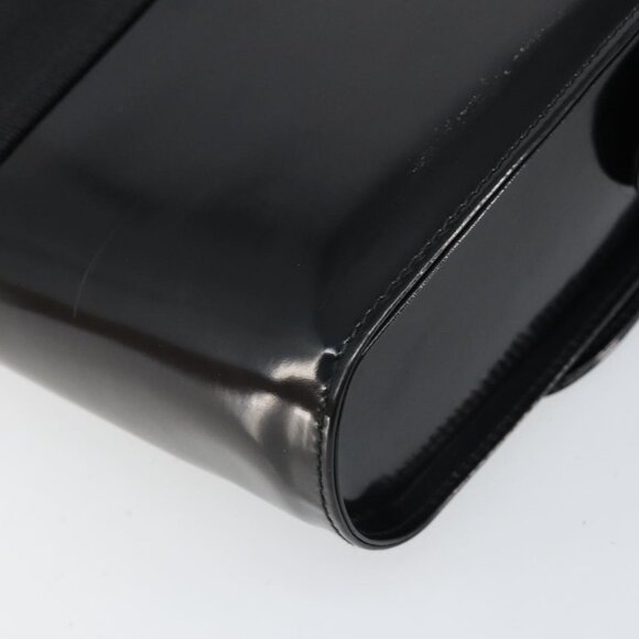 Authentic Salvatore Ferragamo Shoulder Bag Patent leather Black Silver - Picture 4 of 16